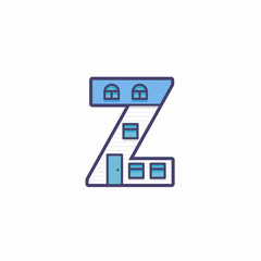 House Illustration Vector Letter Z