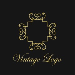 Vector ornament logo design template. Luxury vintage modern art deco element. Can be used as emblem.