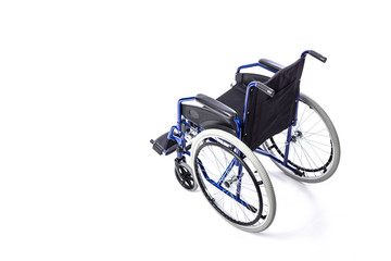 Fototapeta na wymiar wheelchair for disabled people in blue on a white background.