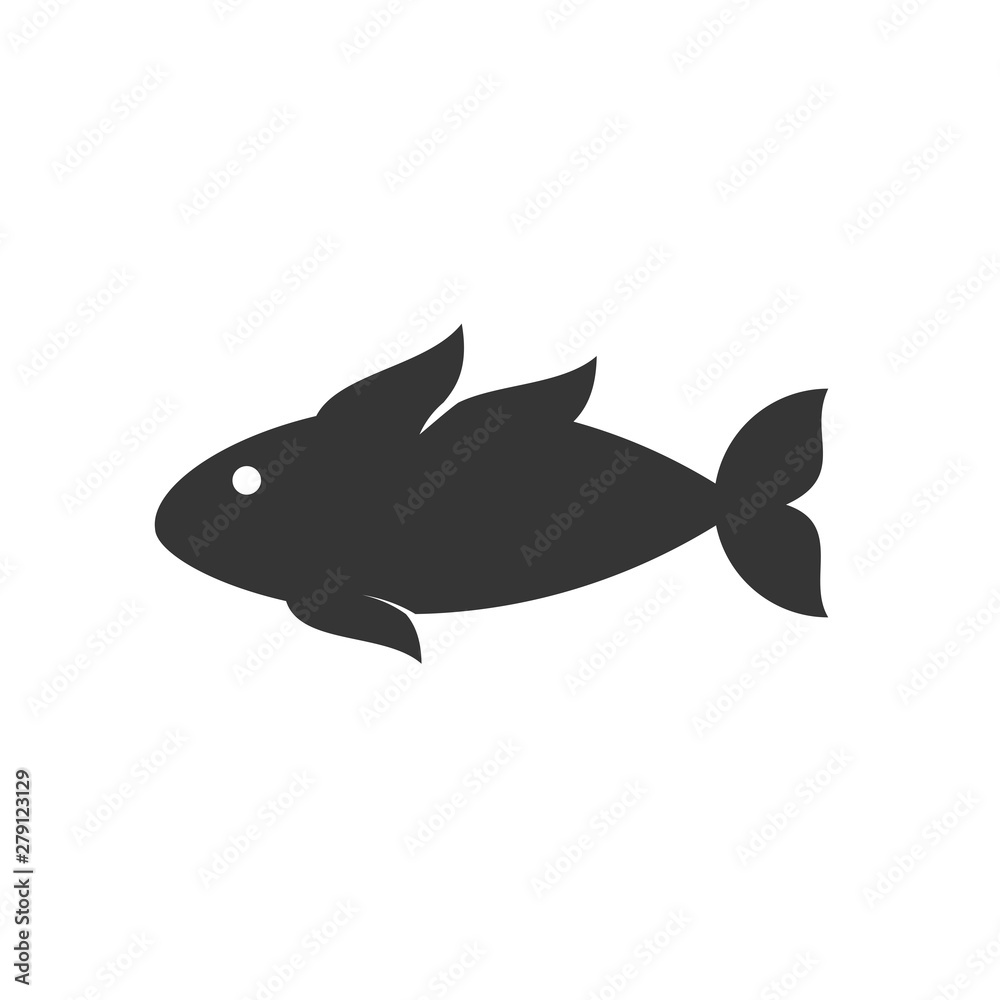 Aufkleber fish icon template color editable. fish symbol vector sign isolated on white background. simple logo