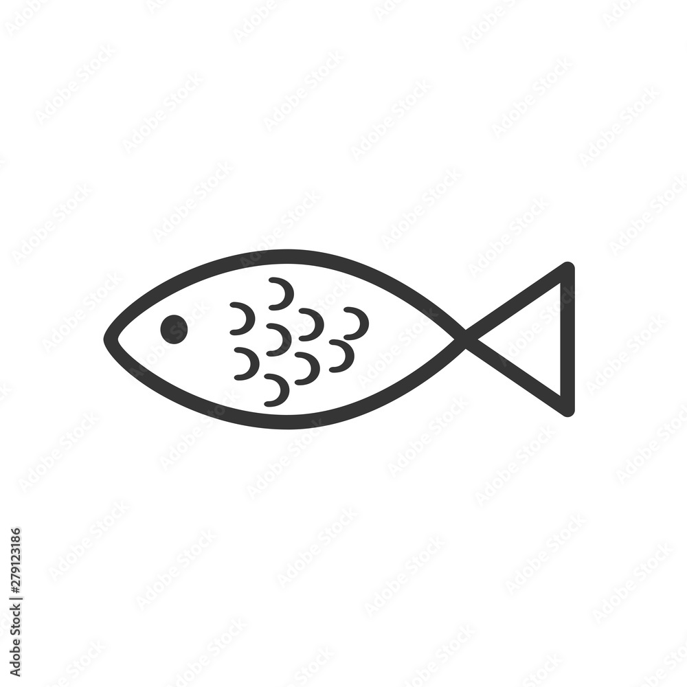 Aufkleber fish icon template color editable. fish symbol vector sign isolated on white background. simple logo