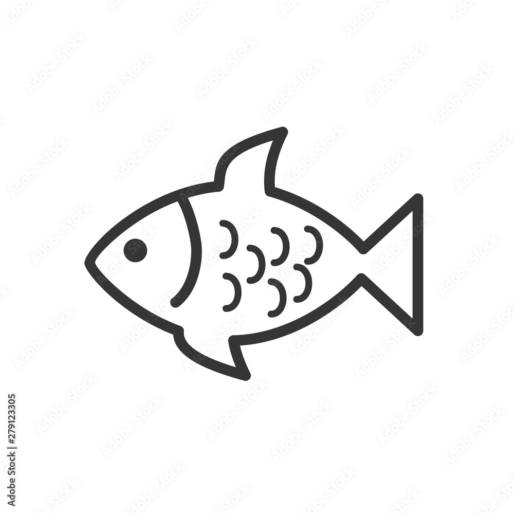 Poster fish icon template color editable. fish symbol vector sign isolated on white background. simple logo