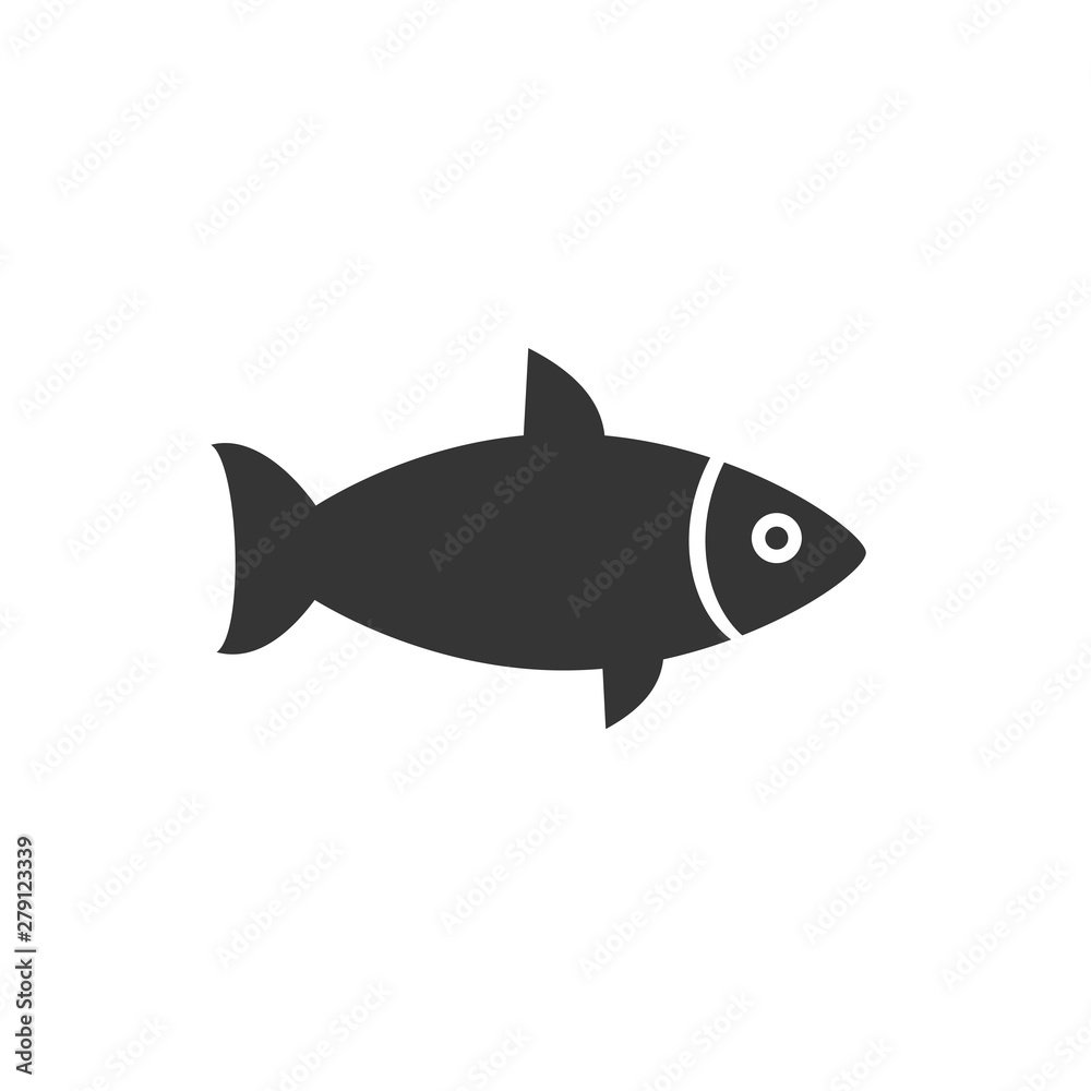 Aufkleber fish icon template color editable. fish symbol vector sign isolated on white background. simple logo