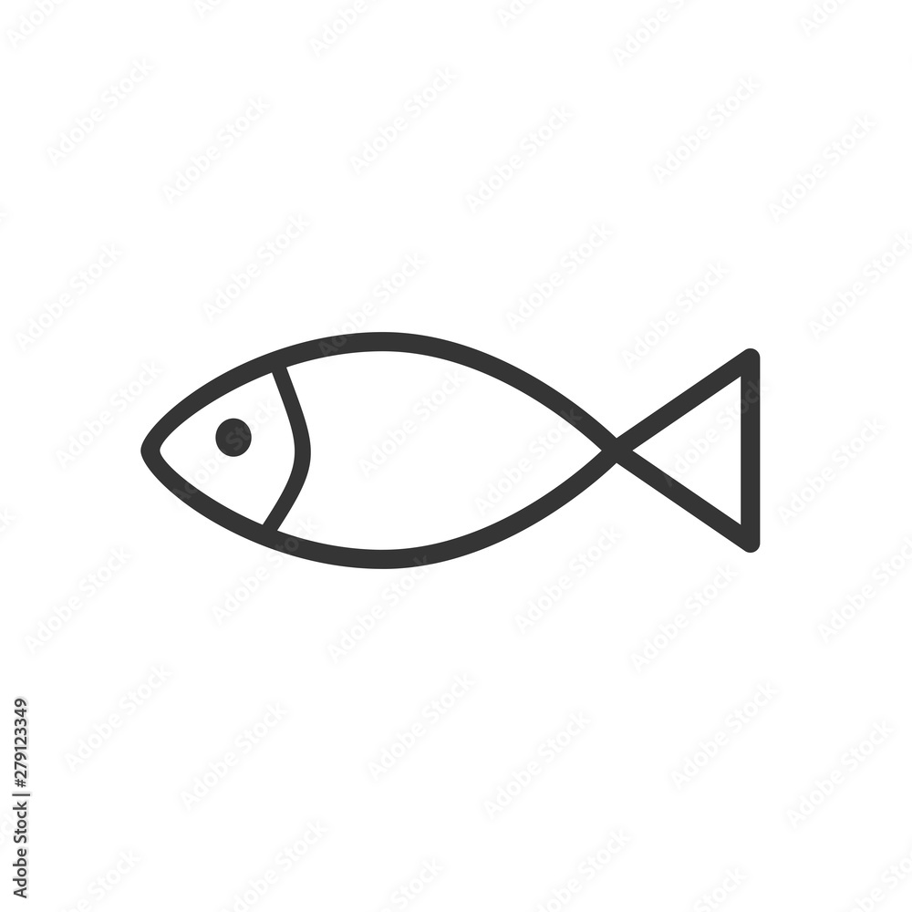 Aufkleber fish icon template color editable. fish symbol vector sign isolated on white background. simple logo