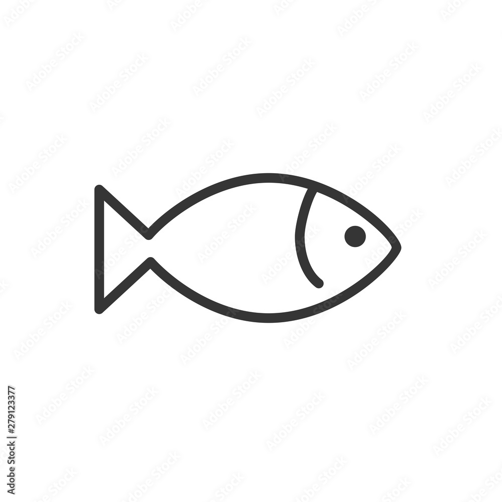 Aufkleber fish icon template color editable. fish symbol vector sign isolated on white background. simple logo