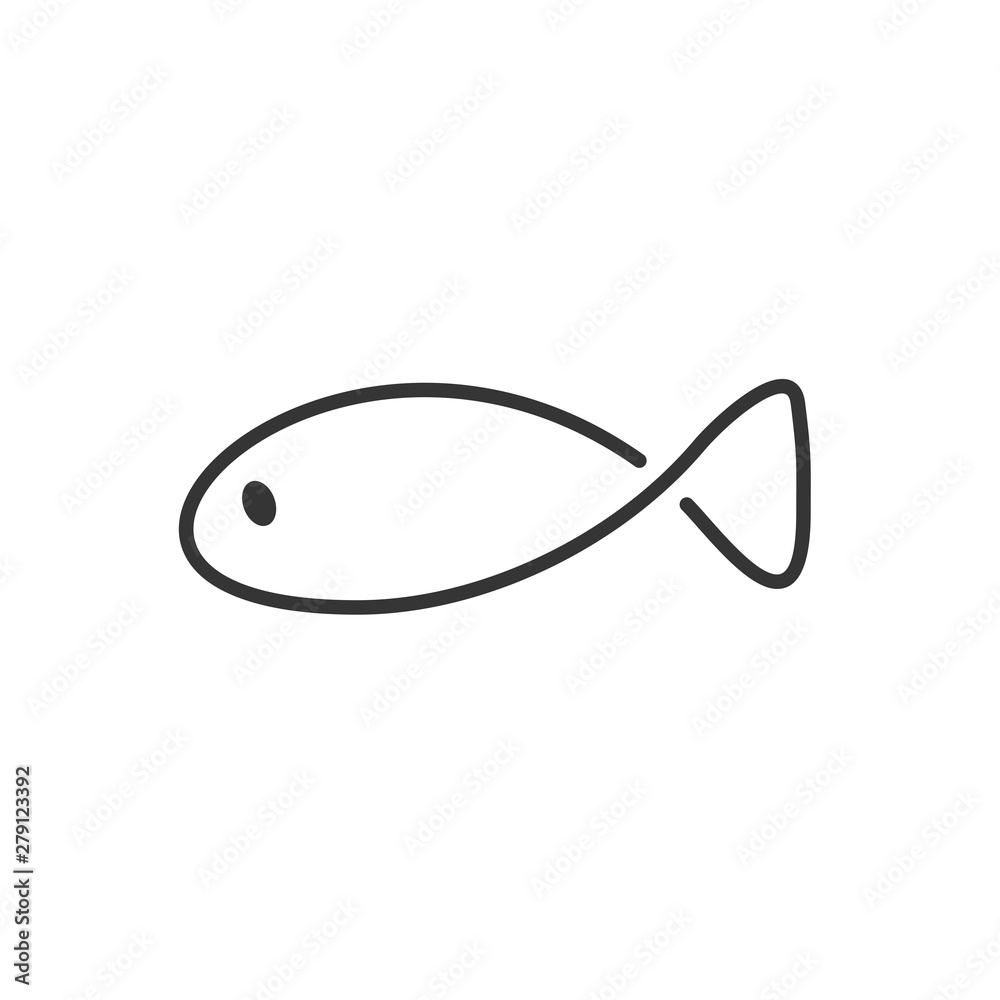 Aufkleber fish icon template color editable. fish symbol vector sign isolated on white background. simple logo