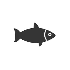 Fish icon template color editable. Fish symbol vector sign isolated on white background. Simple logo vector illustration for graphic and web design.