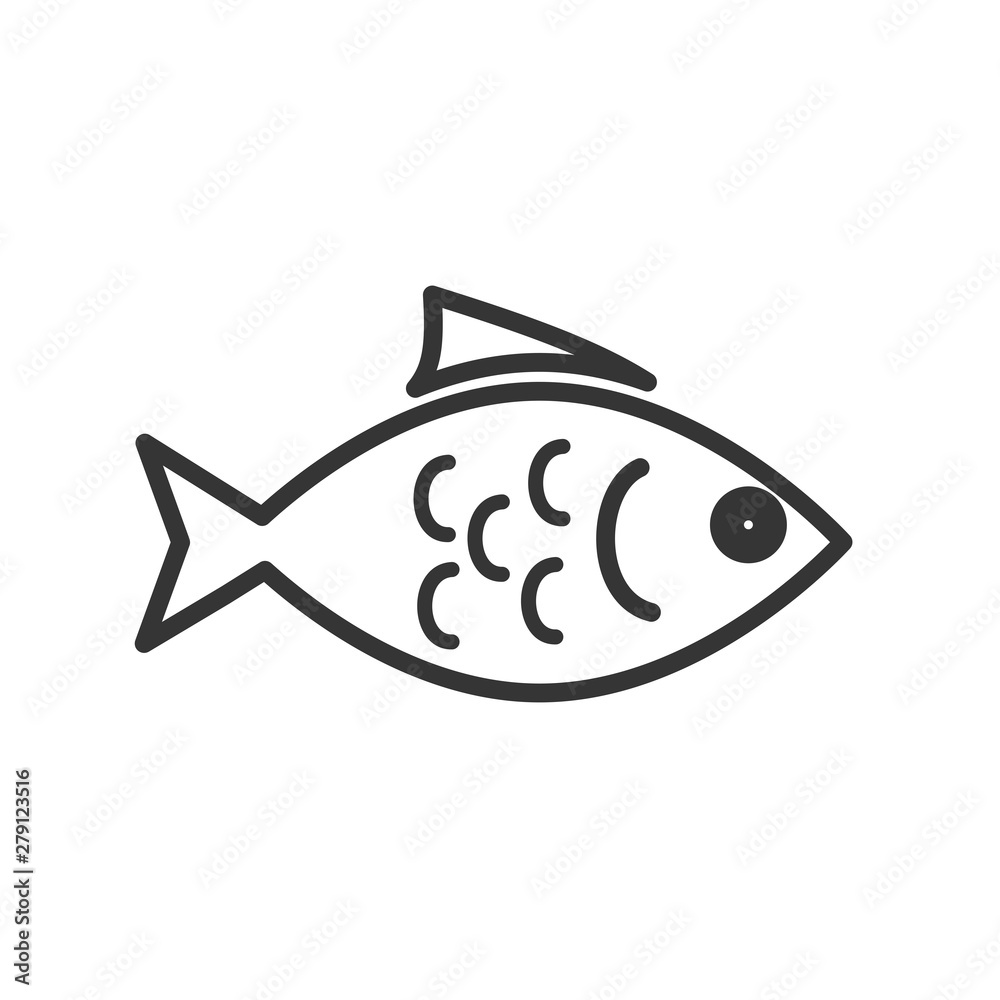 Poster fish icon template color editable. fish symbol vector sign isolated on white background. simple logo
