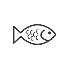 Fish icon template color editable. Fish symbol vector sign isolated on white background. Simple logo vector illustration for graphic and web design.