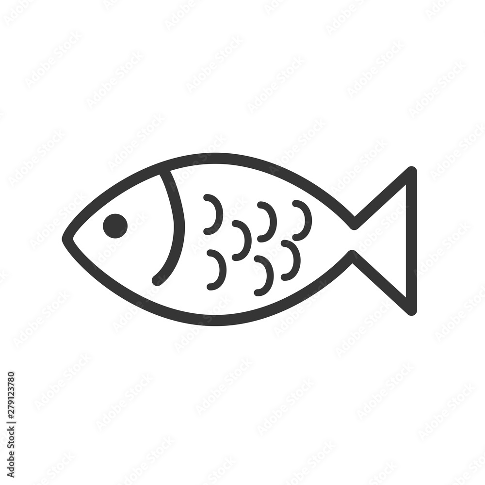 Poster fish icon template color editable. fish symbol vector sign isolated on white background. simple logo