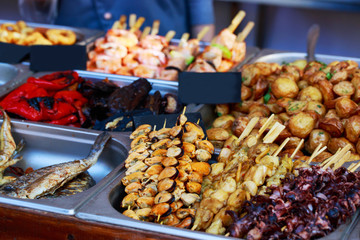 The seafood kebab
