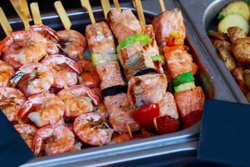 The seafood kebab