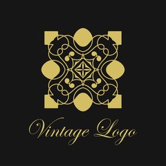 Vector ornament logo design template. Luxury vintage modern art deco element. Can be used as emblem.