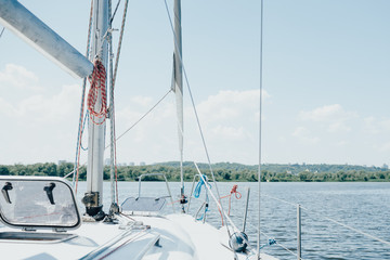 Fototapeta premium View from the yacht on a clear sunny day