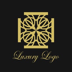 Vector ornament logo design template. Luxury vintage modern art deco element. Can be used as emblem.
