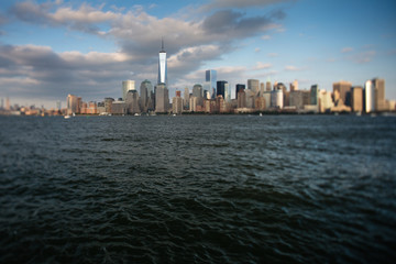 Fototapeta premium A view of Lower Manhattan from Liberty State Park
