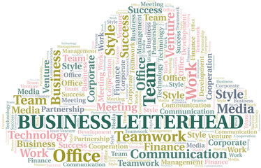 Obraz premium Business Letterhead word cloud. Collage made with text only.
