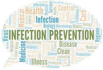 Fototapeta premium Infection Prevention word cloud vector made with text only.