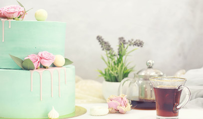 Obraz na płótnie Canvas Confectionery flavored cakes for a holiday