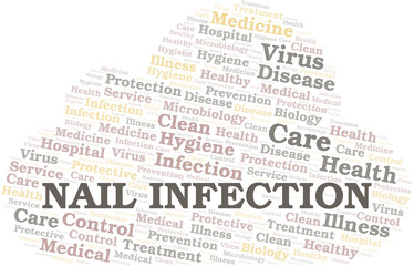 Nail Infection word cloud vector made with text only.