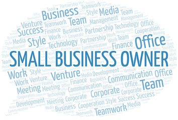 Fototapeta premium Small Business Owner word cloud. Collage made with text only.