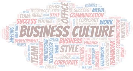 Obraz premium Business Culture word cloud. Collage made with text only.