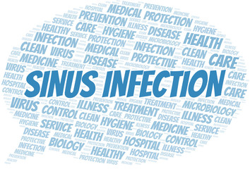 Sinus Infection word cloud vector made with text only.