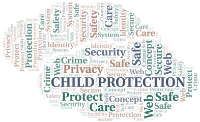 Child Protection word cloud. Wordcloud made with text only.