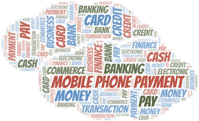 Fototapeta premium Mobile Phone Payment word cloud. Vector made with text only.