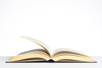 open book isolated on white background with copy space for your text