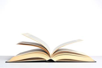 open book isolated on white background with copy space for your text