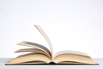 open book isolated on white background with copy space for your text