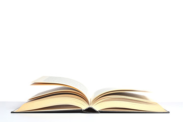 open book isolated on white background with copy space for your text