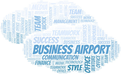 Obraz premium Business Airport word cloud. Collage made with text only.