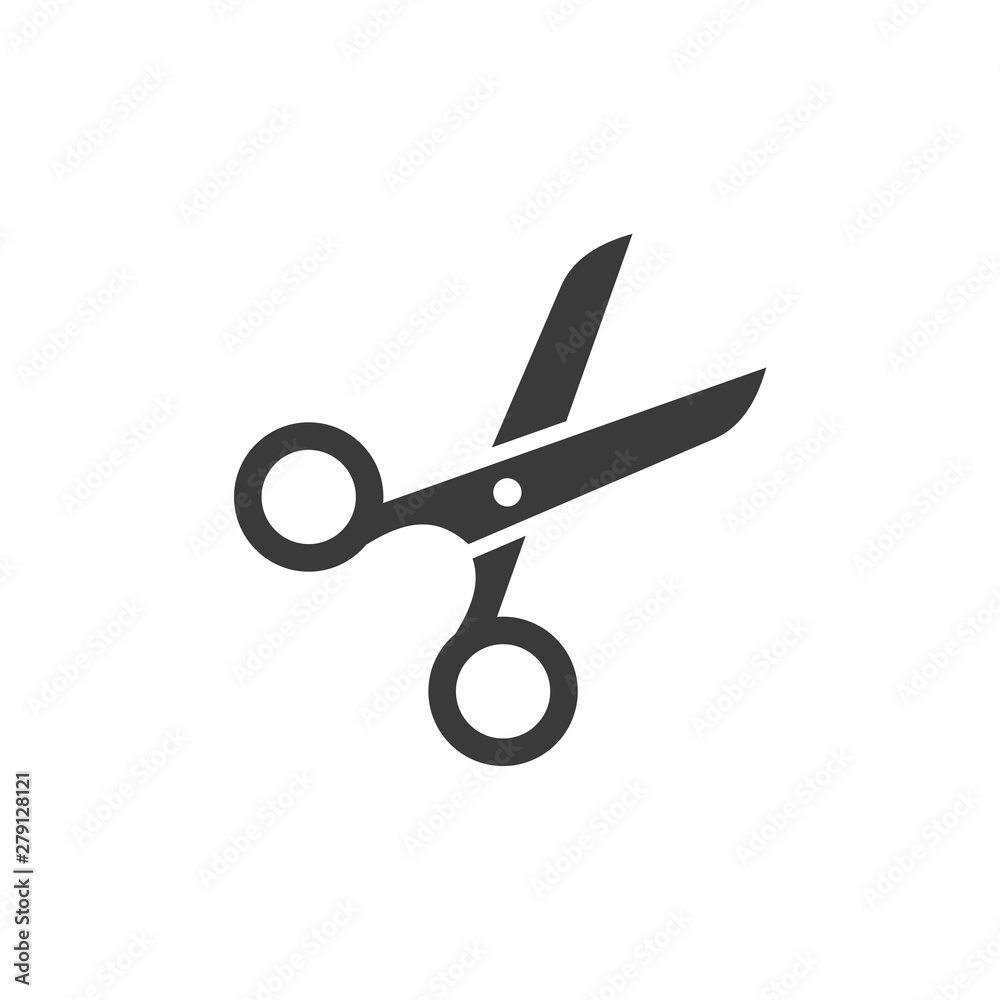 Fototapete Scissors icon template color editable. Scissors symbol vector sign isolated on white background. Simple logo vector illustration for graphic and web design.