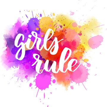 Girls rule lettering