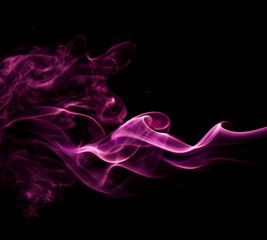 Purple smoke on black background