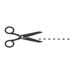 Black scissors cut line icon template color editable. Scissors cut line symbol vector sign isolated on white background. Simple logo vector illustration for graphic and web design.