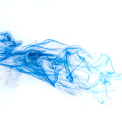 Obraz premium Blue smoke on white background