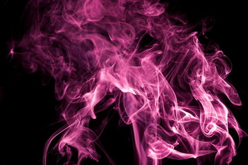 Purple smoke on black background