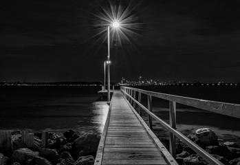 Black and White Dawn at Applecross Jetty