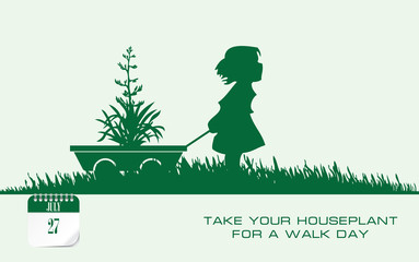 Postcard Houseplant For Walk Day