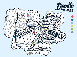 Doodle Illustration Melancholy