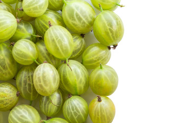 Fresh gooseberries isolated on white background