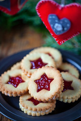 Jam filled Christmas biscuits