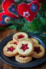 Jam filled Christmas biscuits