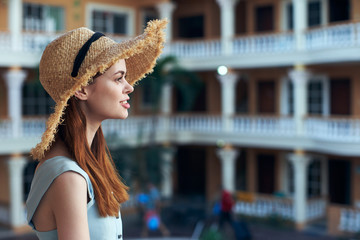 portrait of young woman in the city