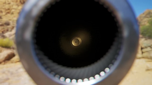 Single golden bullet loaded to a revolver in a game of russian roulette. 4KHD