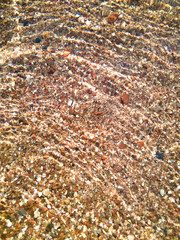 pebbles through the shallow clear water