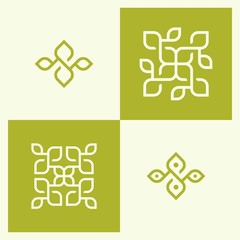 Abstract Leaf or Leaf or Pattern or Line or Monogram Logo Design Vector